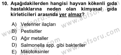 Veteriner Hizmetleri Mevzuatı ve Etik Dersi 2025 - 2026 Yılı Yaz Okulu Sınav Soruları 10. Soru