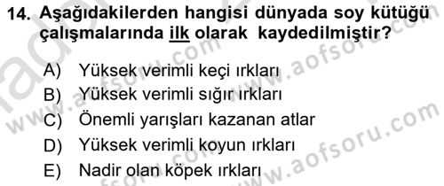 Veteriner Hizmetleri Mevzuatı ve Etik Dersi 2025 - 2026 Yılı Yaz Okulu Sınav Soruları 14. Soru
