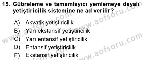 Veteriner Hizmetleri Mevzuatı ve Etik Dersi 2025 - 2026 Yılı Yaz Okulu Sınav Soruları 15. Soru