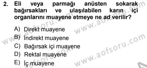 Temel Klinik Bilgisi Dersi 2012 - 2013 Yılı (Vize) Ara Sınav Soruları 2. Soru