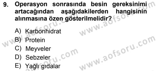 Temel Klinik Bilgisi Dersi 2012 - 2013 Yılı (Vize) Ara Sınav Soruları 9. Soru