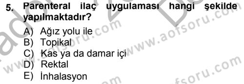 Temel Klinik Bilgisi Dersi 2012 - 2013 Yılı (Final) Dönem Sonu Sınav Soruları 5. Soru