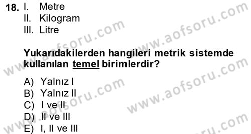 Temel Klinik Bilgisi Dersi 2013 - 2014 Yılı (Vize) Ara Sınav Soruları 18. Soru