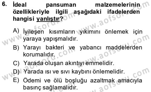 Temel Klinik Bilgisi Dersi 2013 - 2014 Yılı (Vize) Ara Sınav Soruları 6. Soru