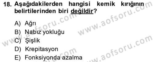 Temel Klinik Bilgisi Dersi 2013 - 2014 Yılı (Final) Dönem Sonu Sınav Soruları 18. Soru