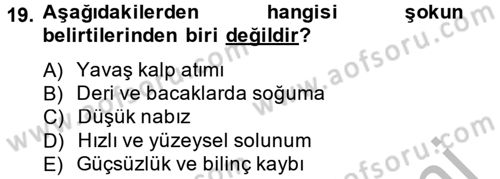 Temel Klinik Bilgisi Dersi 2013 - 2014 Yılı (Final) Dönem Sonu Sınav Soruları 19. Soru