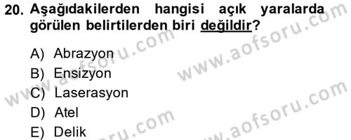 Temel Klinik Bilgisi Dersi 2013 - 2014 Yılı (Final) Dönem Sonu Sınav Soruları 20. Soru