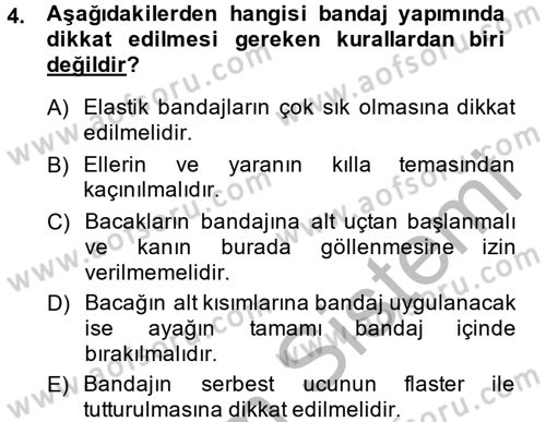 Temel Klinik Bilgisi Dersi 2013 - 2014 Yılı (Final) Dönem Sonu Sınav Soruları 4. Soru