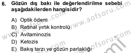 Temel Klinik Bilgisi Dersi 2014 - 2015 Yılı (Vize) Ara Sınavı 6. Soru