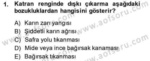 Temel Klinik Bilgisi Dersi 2014 - 2015 Yılı (Final) Dönem Sonu Sınav Soruları 1. Soru