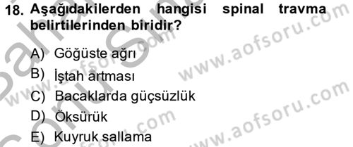 Temel Klinik Bilgisi Dersi 2014 - 2015 Yılı (Final) Dönem Sonu Sınav Soruları 18. Soru