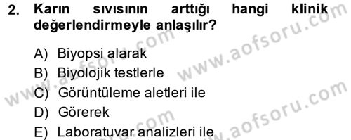 Temel Klinik Bilgisi Dersi 2014 - 2015 Yılı (Final) Dönem Sonu Sınav Soruları 2. Soru