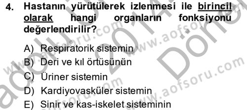 Temel Klinik Bilgisi Dersi 2014 - 2015 Yılı (Final) Dönem Sonu Sınav Soruları 4. Soru