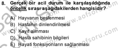 Temel Klinik Bilgisi Dersi 2014 - 2015 Yılı (Final) Dönem Sonu Sınav Soruları 8. Soru