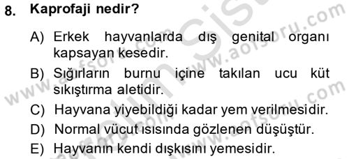 Temel Klinik Bilgisi Dersi 2014 - 2015 Yılı Tek Ders Sınav Soruları 8. Soru