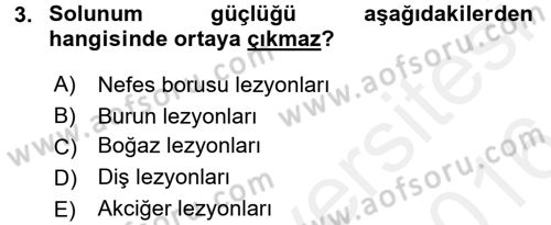 Temel Klinik Bilgisi Dersi 2015 - 2016 Yılı (Vize) Ara Sınav Soruları 3. Soru