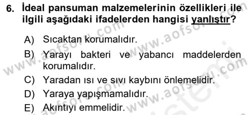 Temel Klinik Bilgisi Dersi 2015 - 2016 Yılı (Vize) Ara Sınav Soruları 6. Soru
