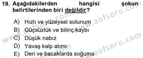 Temel Klinik Bilgisi Dersi 2015 - 2016 Yılı (Final) Dönem Sonu Sınav Soruları 19. Soru