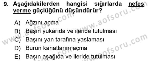 Temel Klinik Bilgisi Dersi 2015 - 2016 Yılı (Final) Dönem Sonu Sınav Soruları 9. Soru