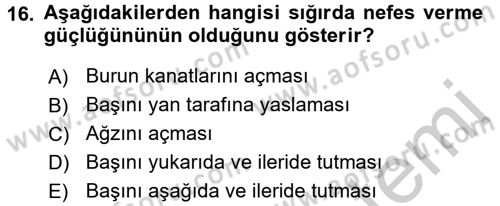 Temel Klinik Bilgisi Dersi 2016 - 2017 Yılı 3 Ders Sınav Soruları 16. Soru