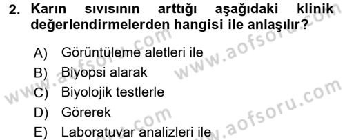 Temel Klinik Bilgisi Dersi 2016 - 2017 Yılı 3 Ders Sınav Soruları 2. Soru