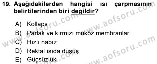 Temel Klinik Bilgisi Dersi 2016 - 2017 Yılı (Final) Dönem Sonu Sınav Soruları 19. Soru