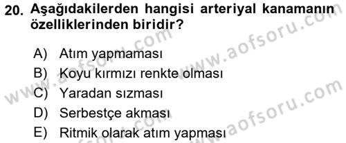 Temel Klinik Bilgisi Dersi 2017 - 2018 Yılı 3 Ders Sınav Soruları 20. Soru