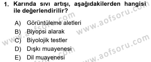 Temel Klinik Bilgisi Dersi 2017 - 2018 Yılı (Vize) Ara Sınav Soruları 1. Soru