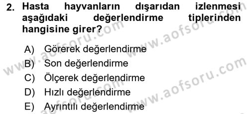 Temel Klinik Bilgisi Dersi 2017 - 2018 Yılı (Vize) Ara Sınav Soruları 2. Soru