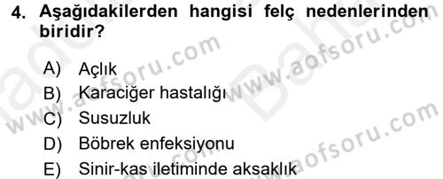 Temel Klinik Bilgisi Dersi 2017 - 2018 Yılı (Vize) Ara Sınav Soruları 4. Soru
