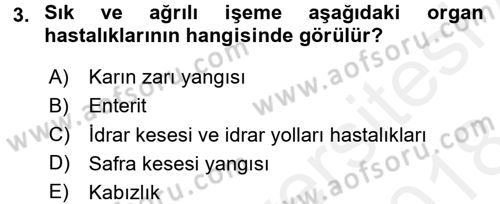 Temel Klinik Bilgisi Dersi 2017 - 2018 Yılı (Final) Dönem Sonu Sınav Soruları 3. Soru
