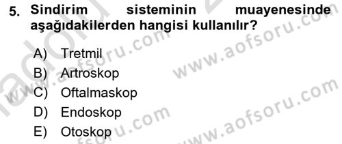 Temel Klinik Bilgisi Dersi 2018 - 2019 Yılı 3 Ders Sınav Soruları 5. Soru