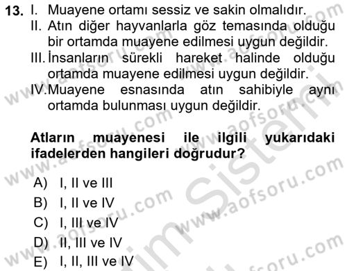 Temel Klinik Bilgisi Dersi 2020 - 2021 Yılı Yaz Okulu Sınav Soruları 13. Soru