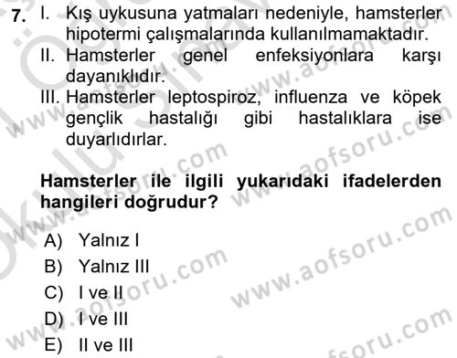 Temel Klinik Bilgisi Dersi 2020 - 2021 Yılı Yaz Okulu Sınav Soruları 7. Soru
