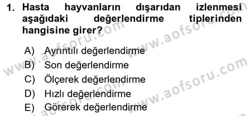 Temel Klinik Bilgisi Dersi 2021 - 2022 Yılı (Vize) Ara Sınav Soruları 1. Soru