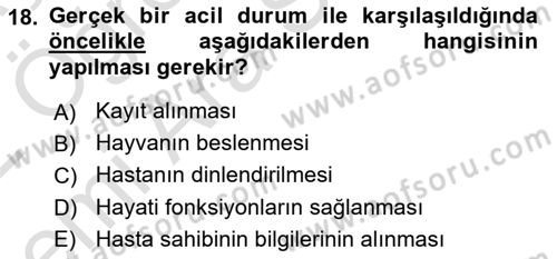 Temel Klinik Bilgisi Dersi 2021 - 2022 Yılı (Vize) Ara Sınav Soruları 18. Soru