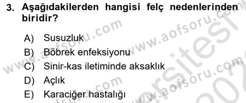 Temel Klinik Bilgisi Dersi 2021 - 2022 Yılı (Vize) Ara Sınav Soruları 3. Soru