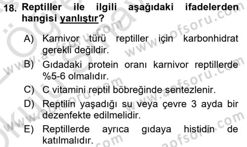 Temel Klinik Bilgisi Dersi 2021 - 2022 Yılı Yaz Okulu Sınav Soruları 18. Soru