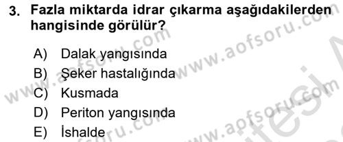 Temel Klinik Bilgisi Dersi 2021 - 2022 Yılı Yaz Okulu Sınav Soruları 3. Soru