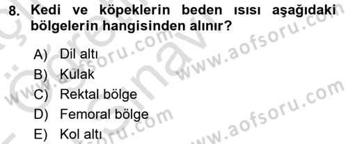 Temel Klinik Bilgisi Dersi 2021 - 2022 Yılı Yaz Okulu Sınav Soruları 8. Soru