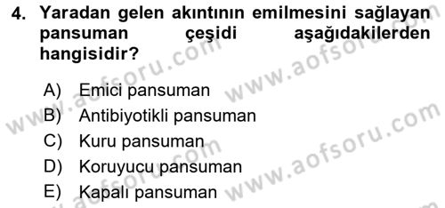 Temel Klinik Bilgisi Dersi 2022 - 2023 Yılı Yaz Okulu Sınav Soruları 4. Soru