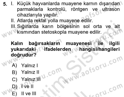 Temel Klinik Bilgisi Dersi 2022 - 2023 Yılı Yaz Okulu Sınav Soruları 5. Soru