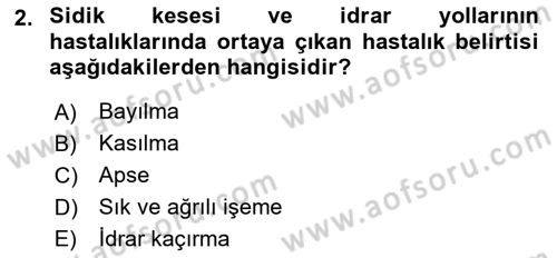 Temel Klinik Bilgisi Dersi 2023 - 2024 Yılı (Vize) Ara Sınav Soruları 2. Soru