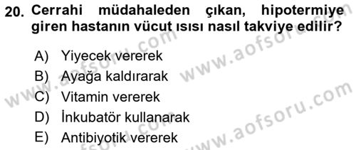 Temel Klinik Bilgisi Dersi 2023 - 2024 Yılı (Vize) Ara Sınav Soruları 20. Soru