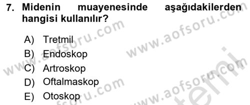 Temel Klinik Bilgisi Dersi 2023 - 2024 Yılı (Vize) Ara Sınav Soruları 7. Soru