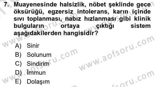 Temel Klinik Bilgisi Dersi 2024 - 2025 Yılı (Vize) Ara Sınav Soruları 7. Soru
