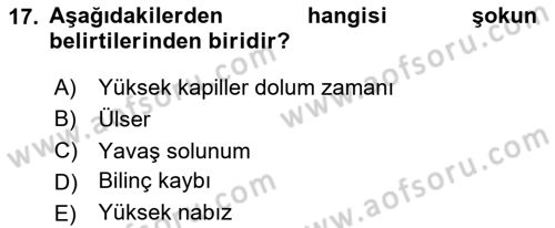Temel Klinik Bilgisi Dersi 2024 - 2025 Yılı (Final) Dönem Sonu Sınav Soruları 17. Soru