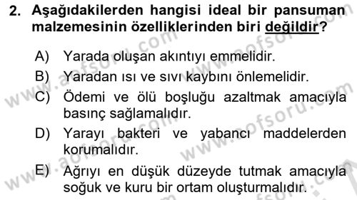 Temel Klinik Bilgisi Dersi 2024 - 2025 Yılı (Final) Dönem Sonu Sınav Soruları 2. Soru