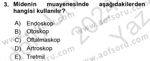 Temel Klinik Bilgisi Dersi 2024 - 2025 Yılı Yaz Okulu Sınav Soruları 3. Soru