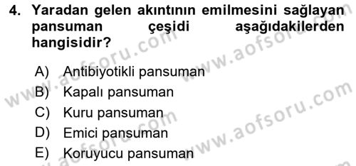 Temel Klinik Bilgisi Dersi 2024 - 2025 Yılı Yaz Okulu Sınav Soruları 4. Soru